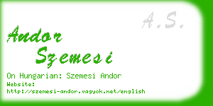 andor szemesi business card